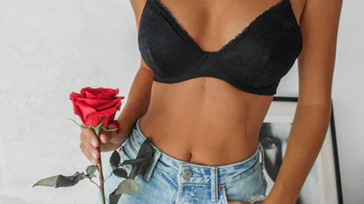 Black Bralette With Lace Detailing