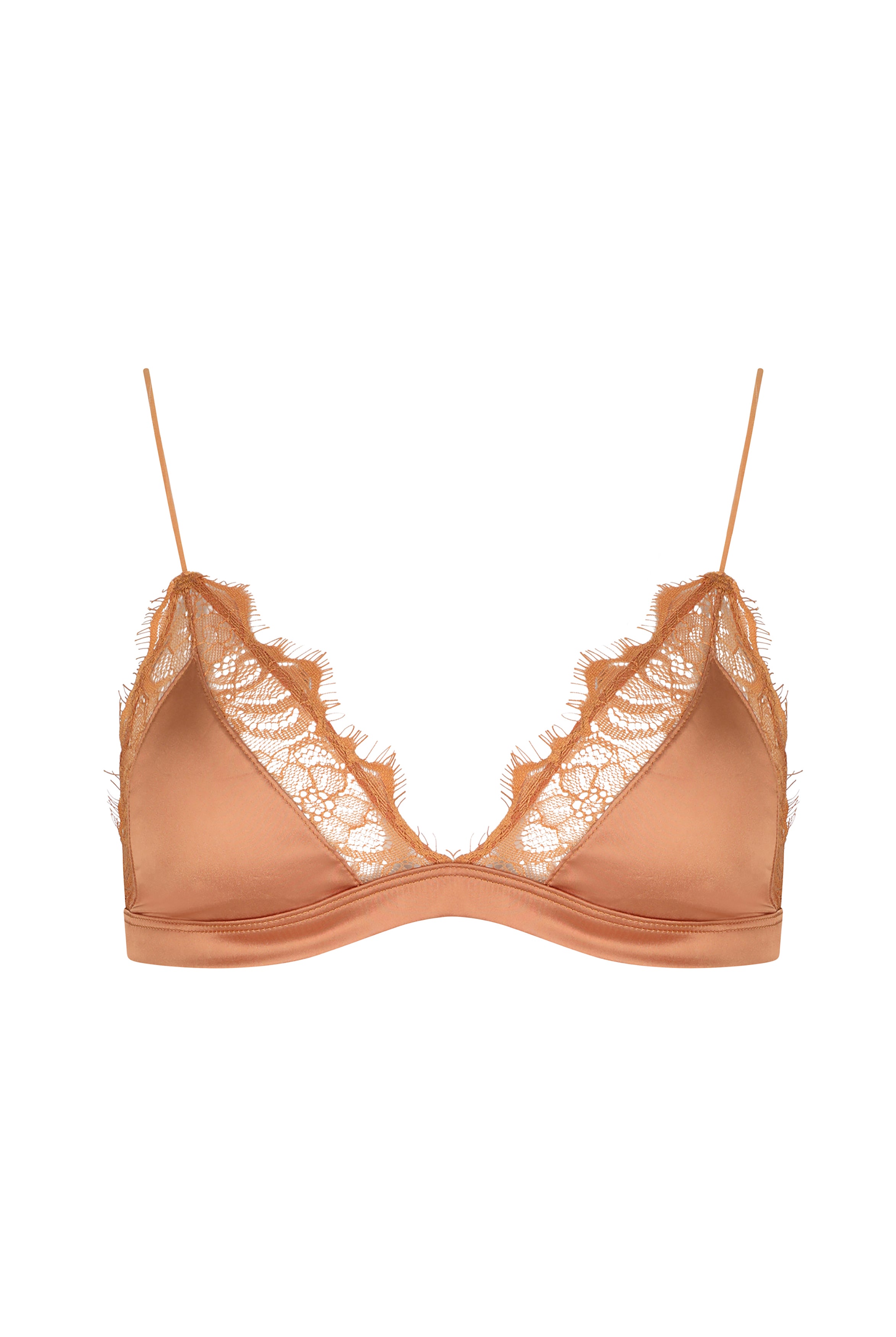 Rust Bralette With Lace Detailing