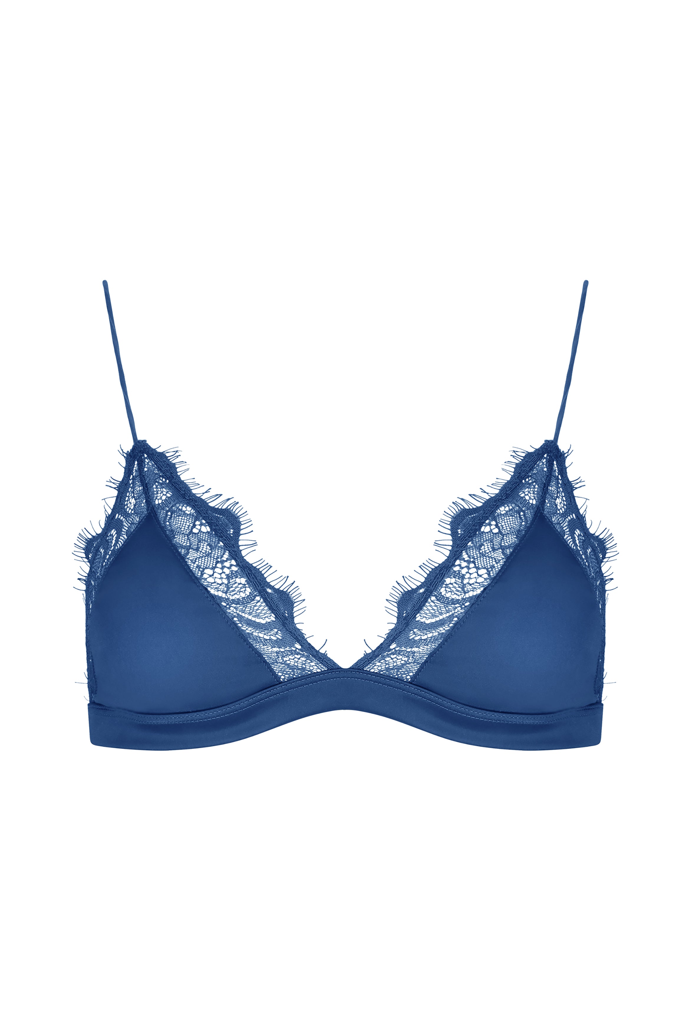 Navy Bralette With Lace Detailing