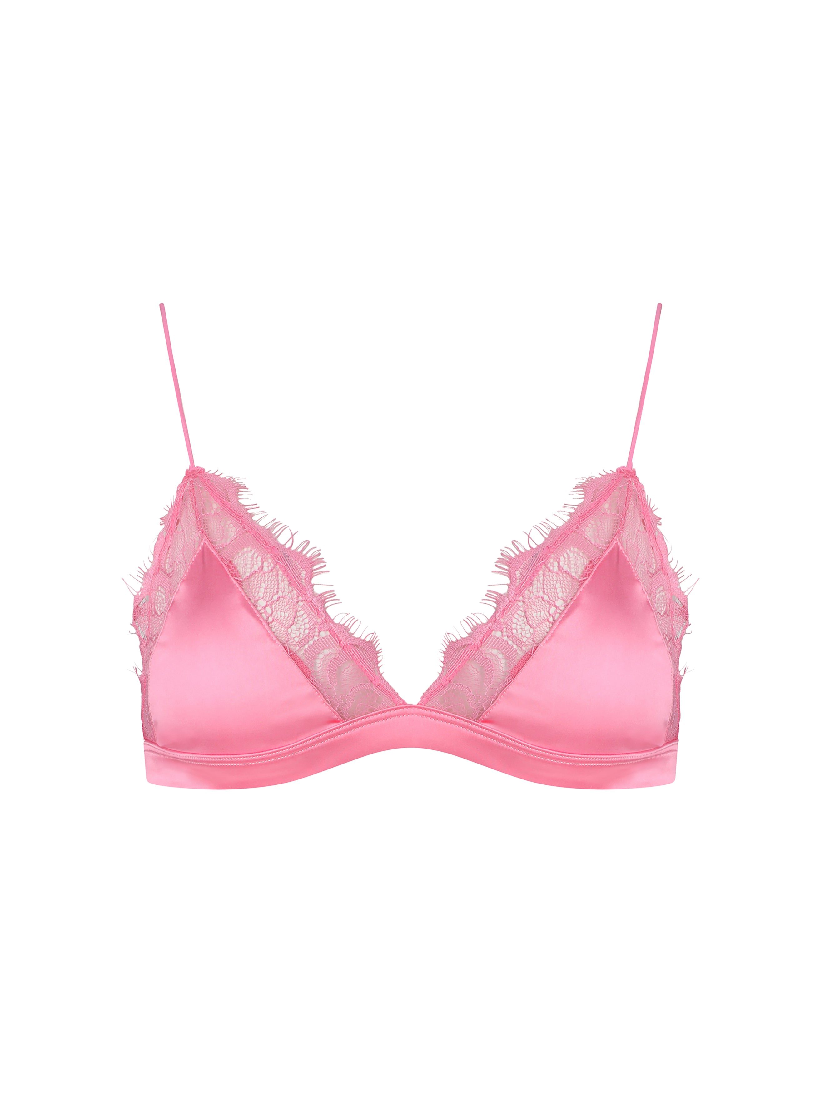 Pink Bralette With Lace Detailing