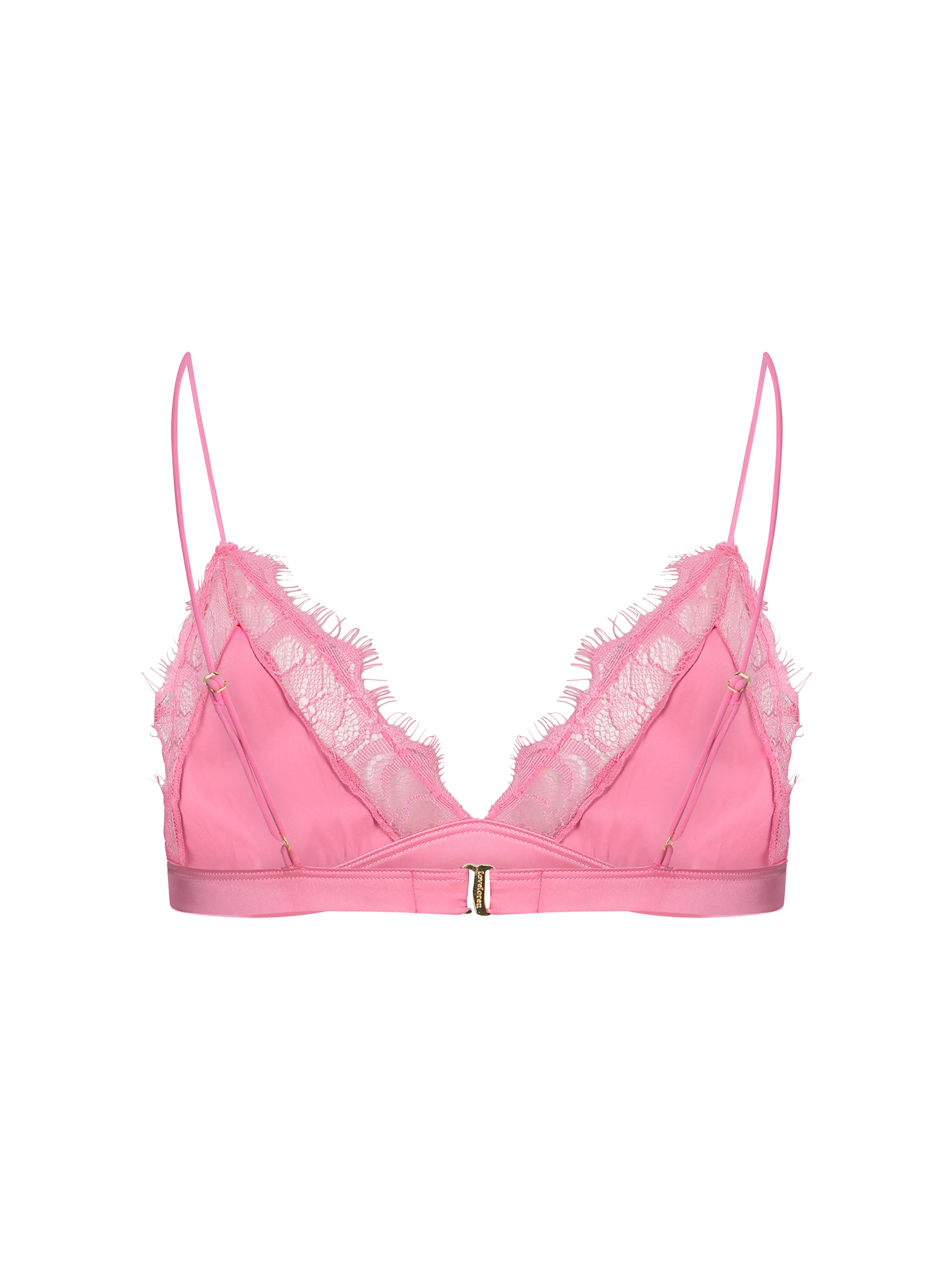 Pink Bralette With Lace Detailing