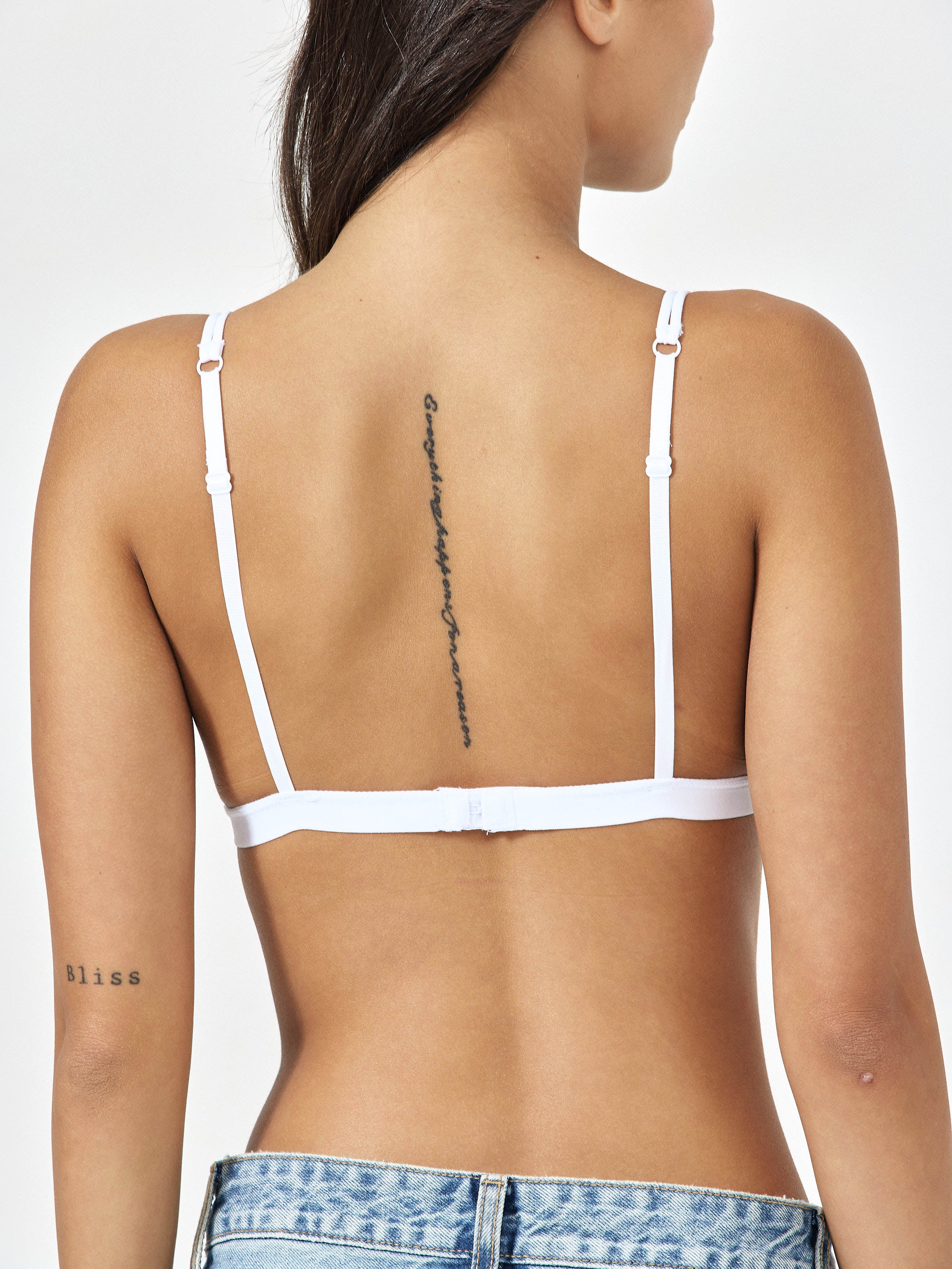 white plain bralette