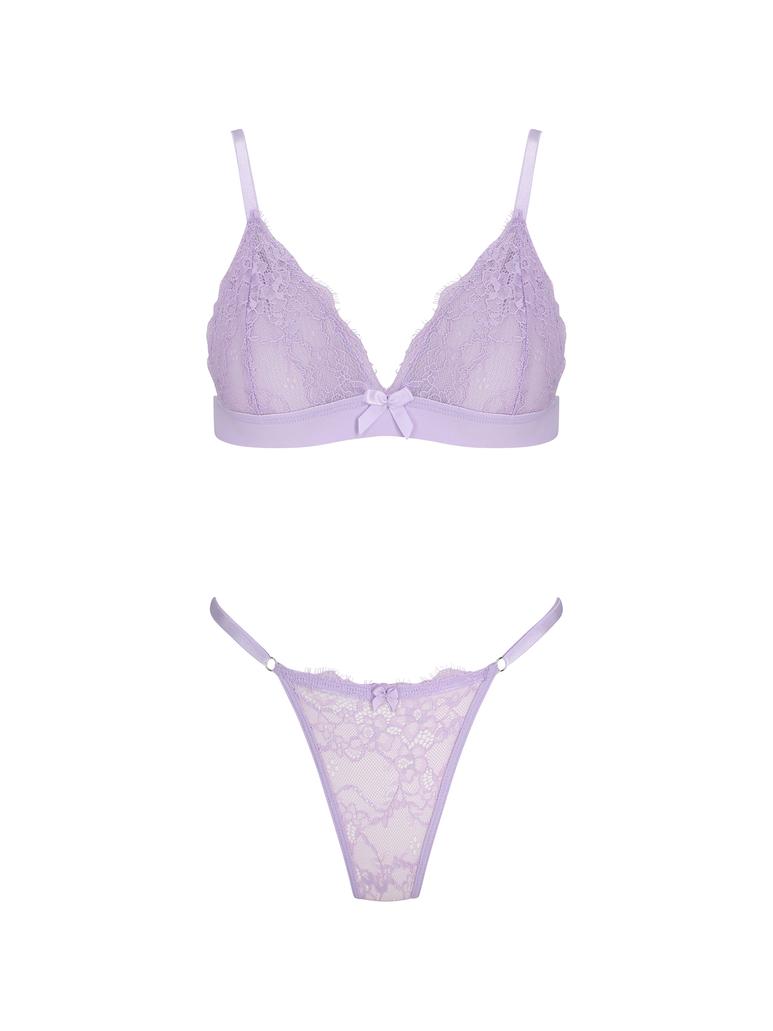 Lilac Bralette With Lace Detailing