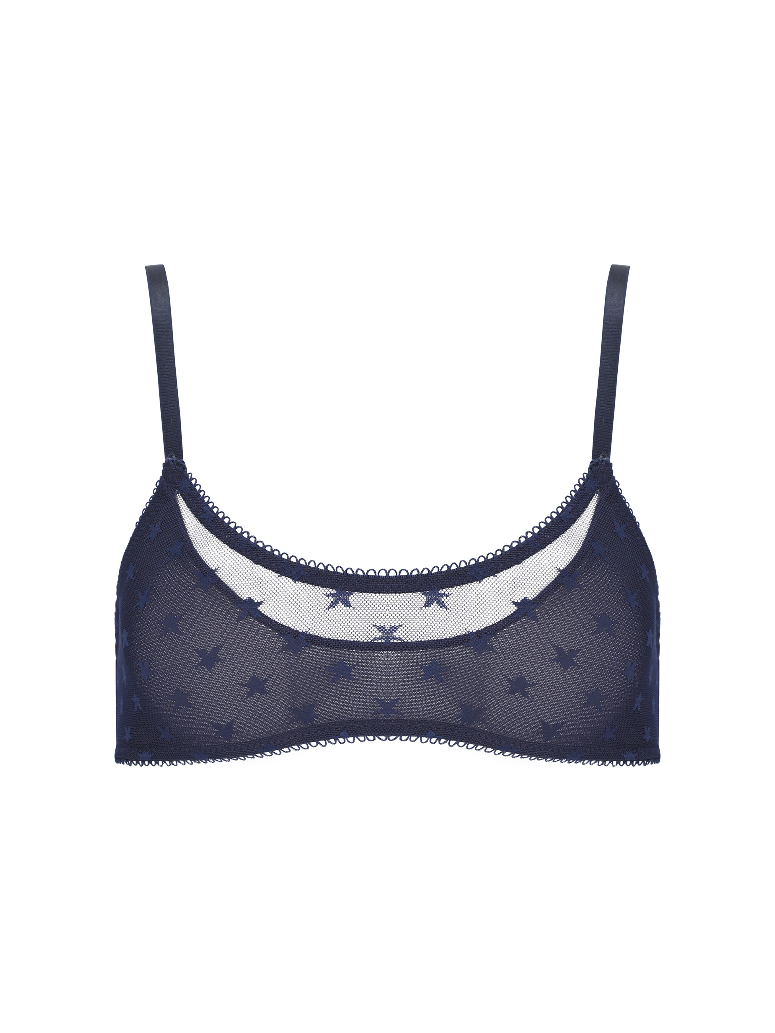 Navy Bralette With Lace Detailing