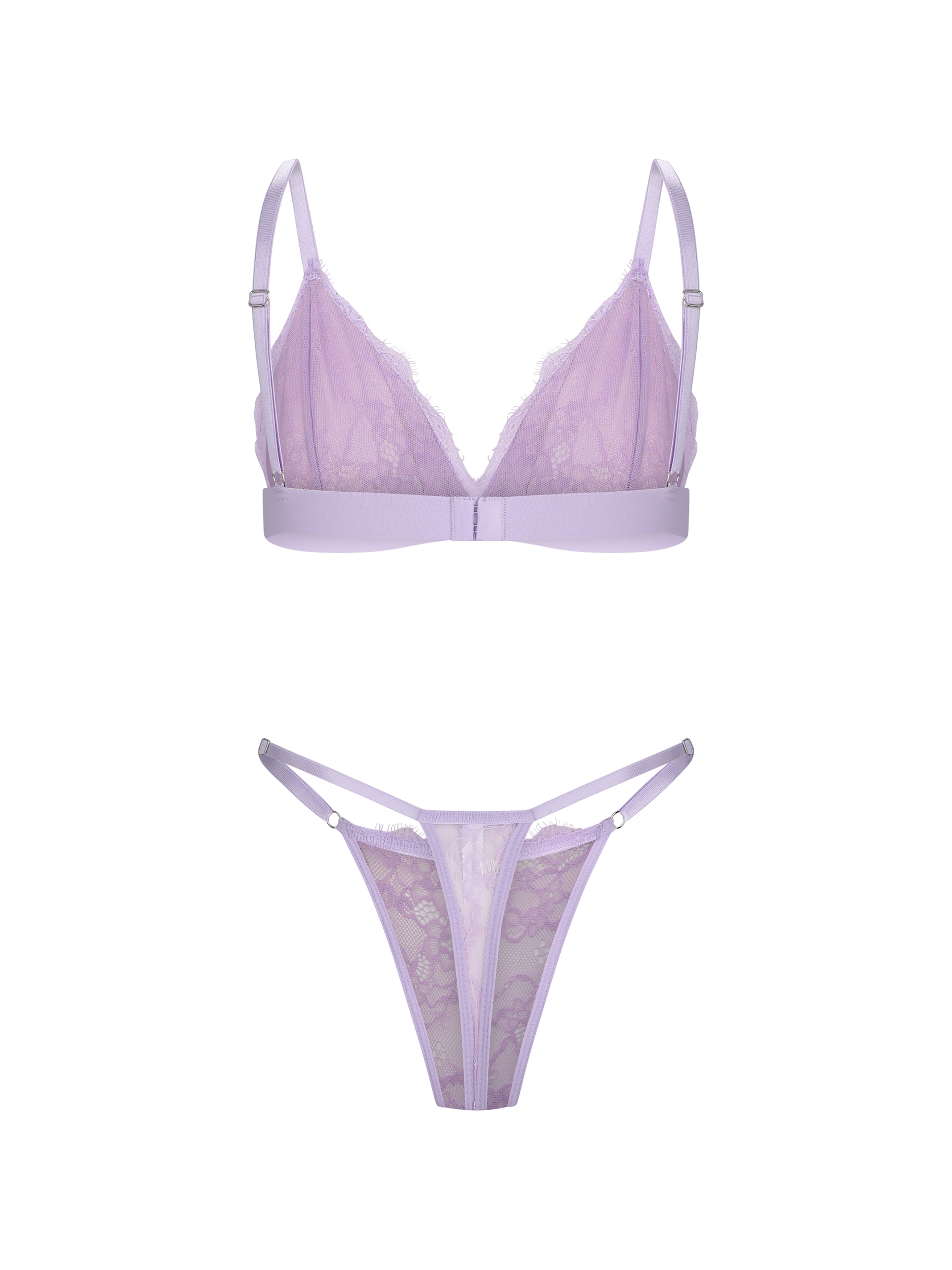 Lilac Bralette With Lace Detailing