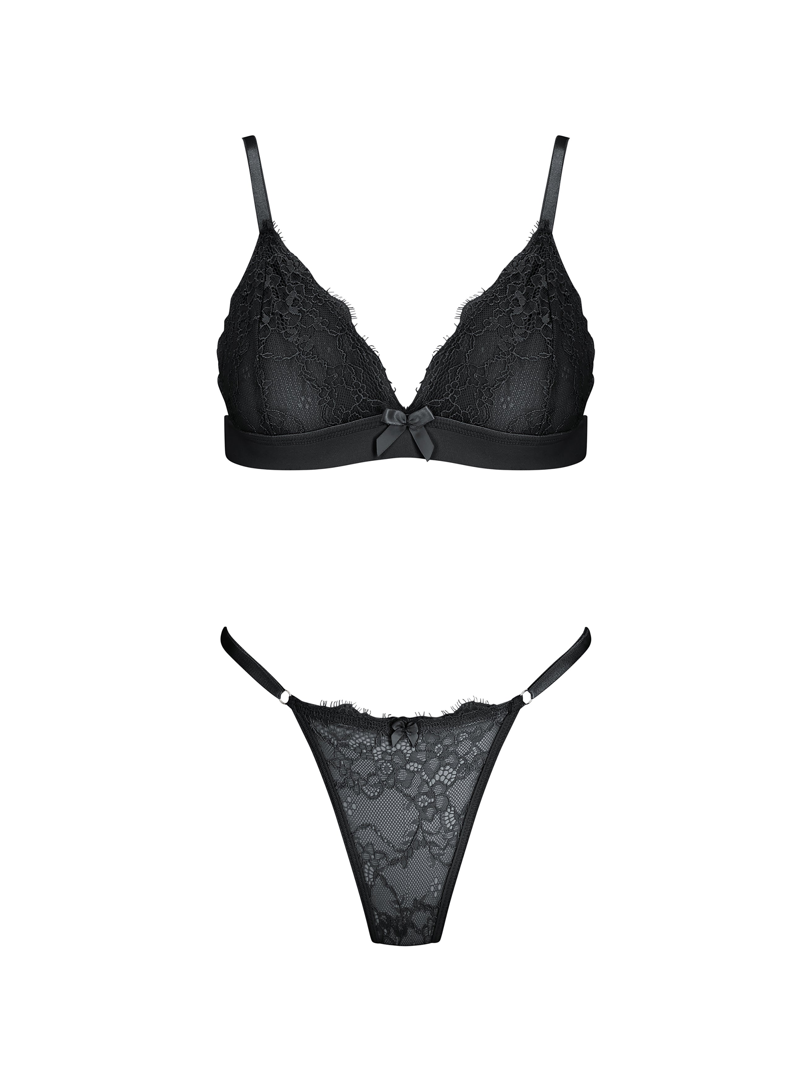 Black Bralette With Lace Detailing