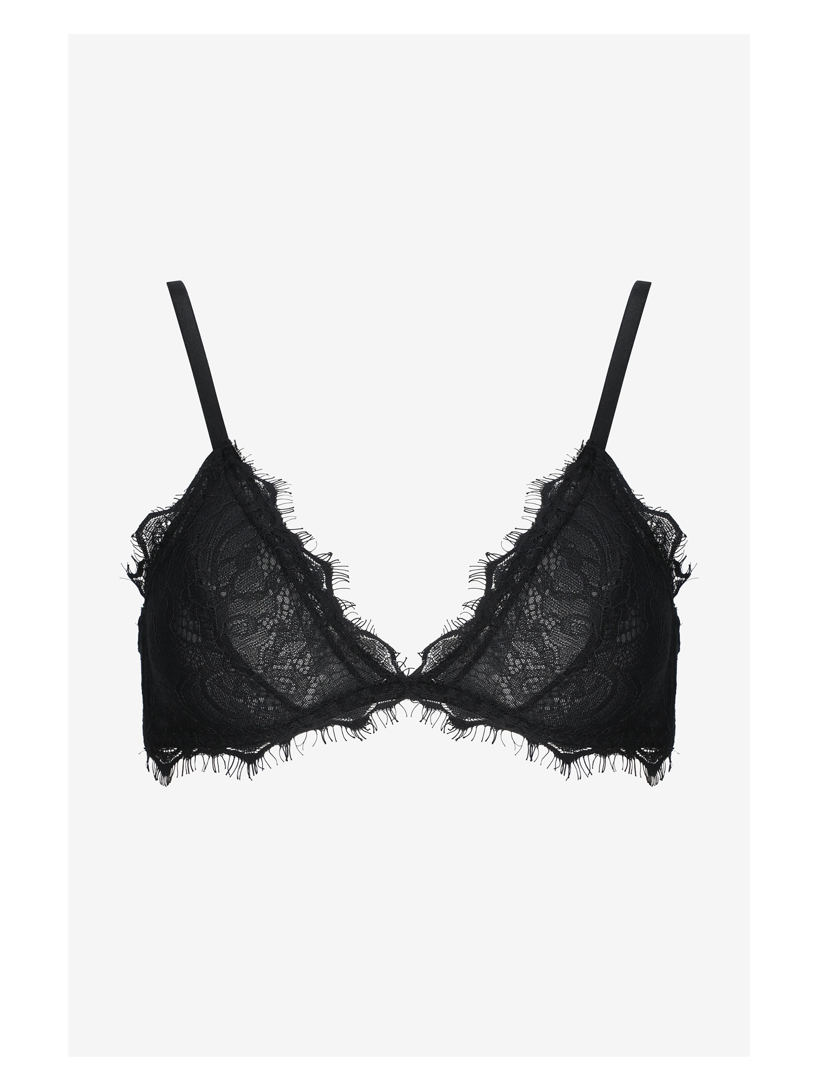 Black Bralette With Lace Detailing