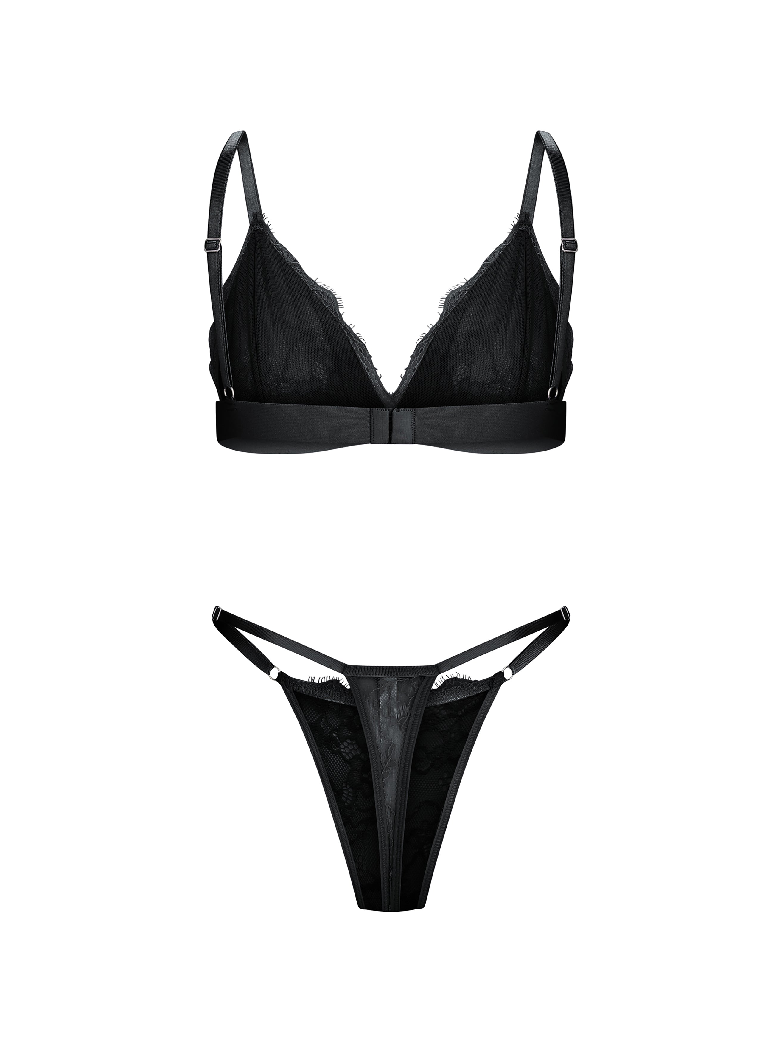 Black Bralette With Lace Detailing