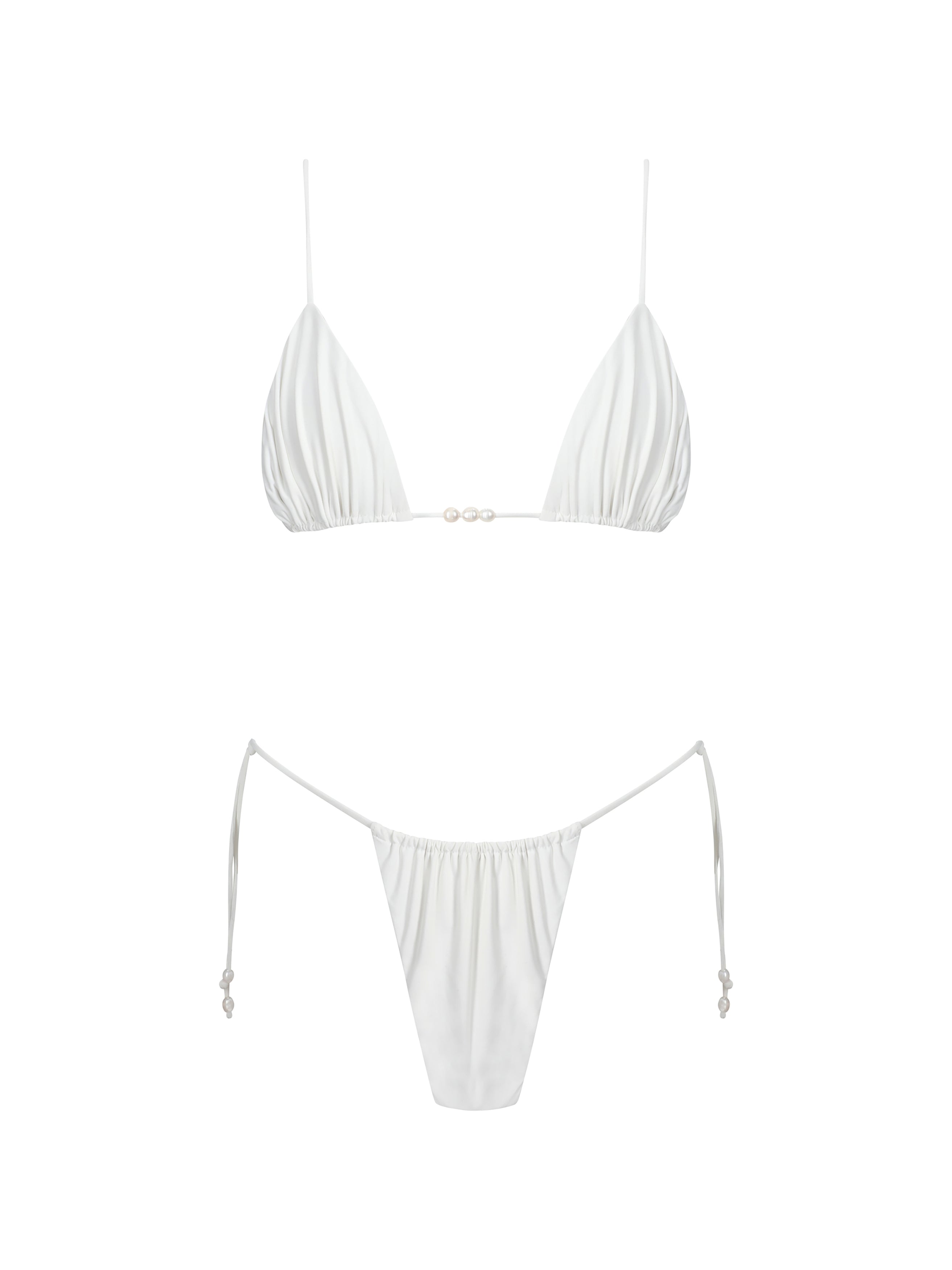 White Coco Bikini with Fresh Water Pearls – Love Loren