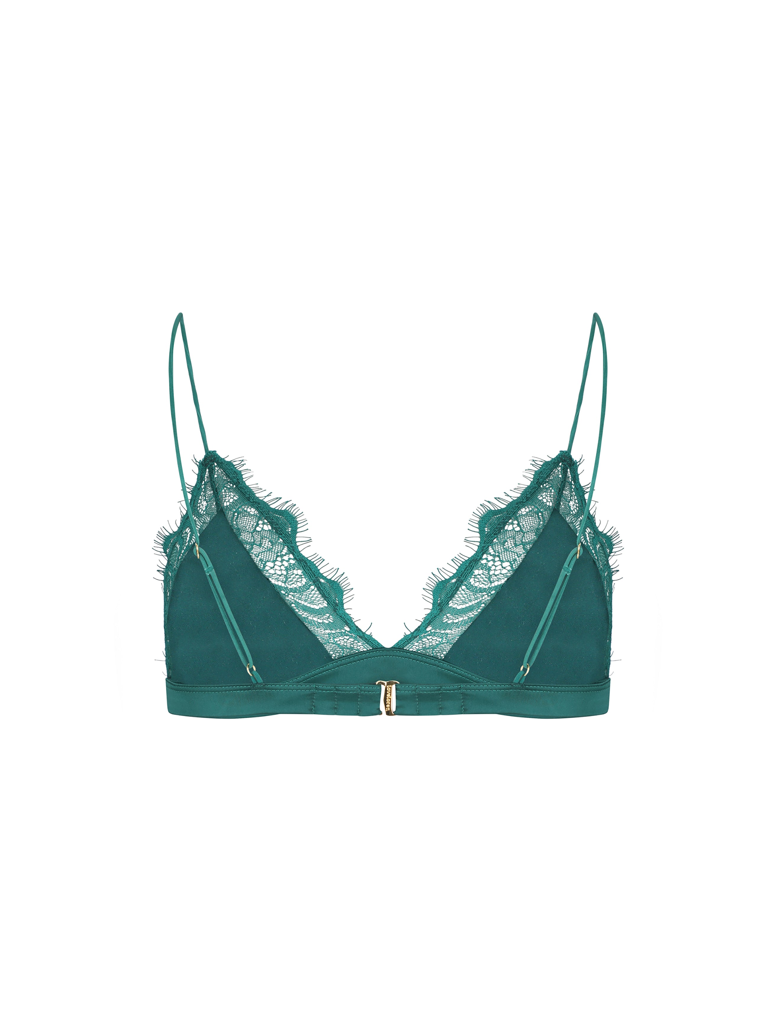 Emerald Green Bralette With Lace Detailing