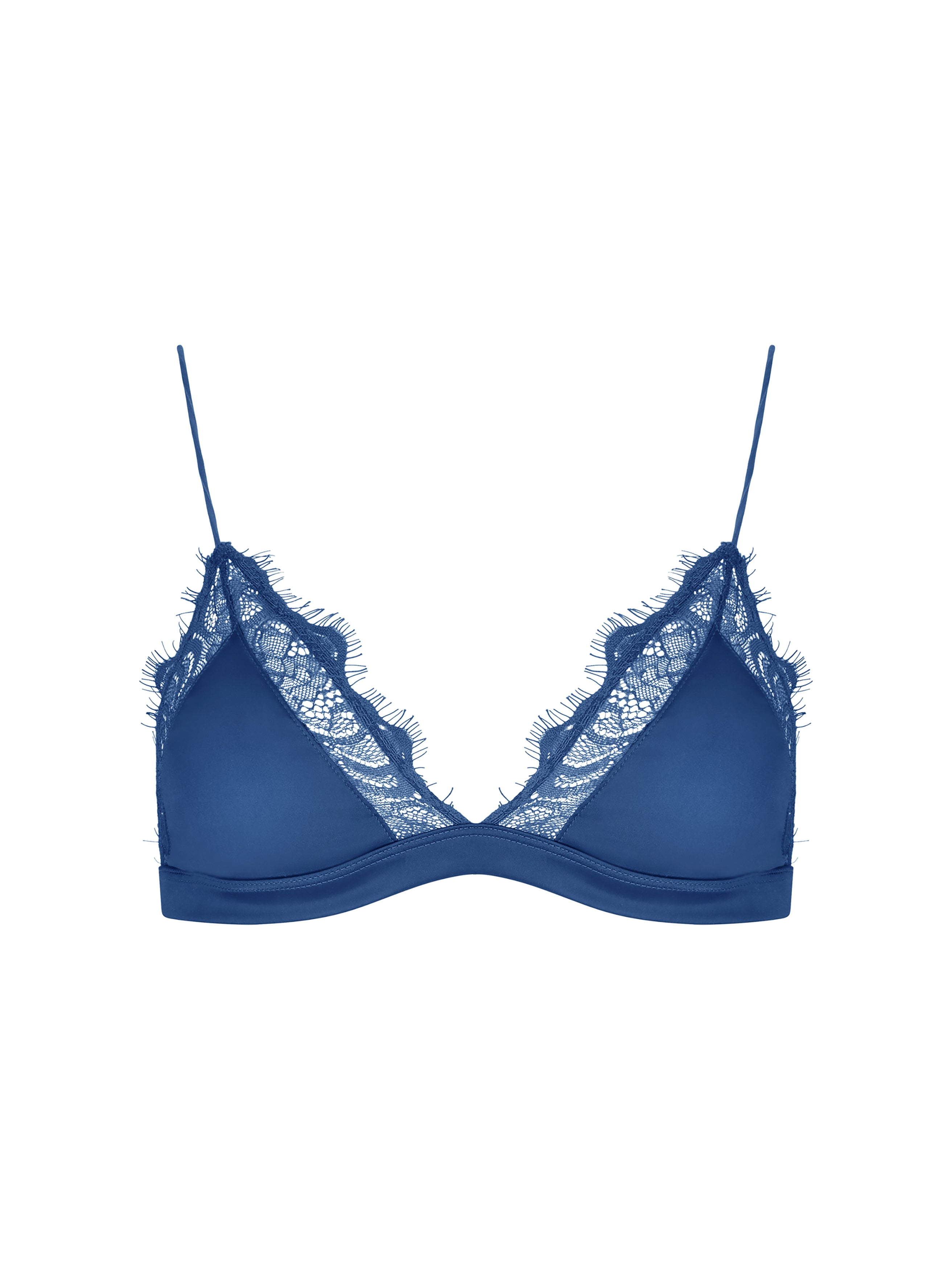 Navy Bralette With Lace Detailing