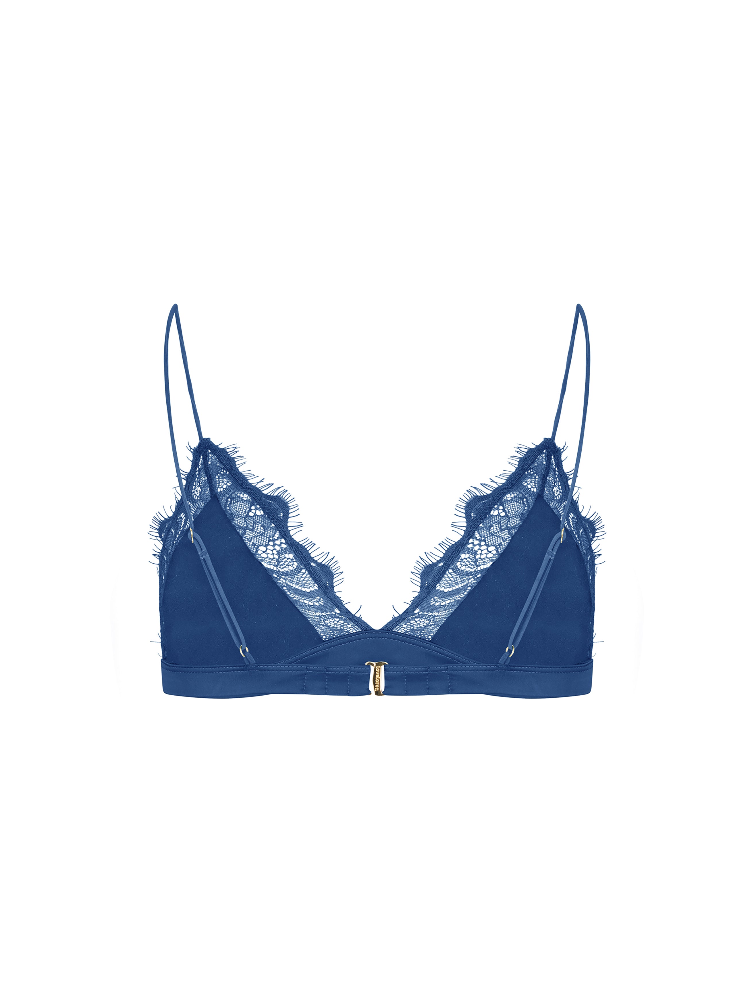 Navy Bralette With Lace Detailing