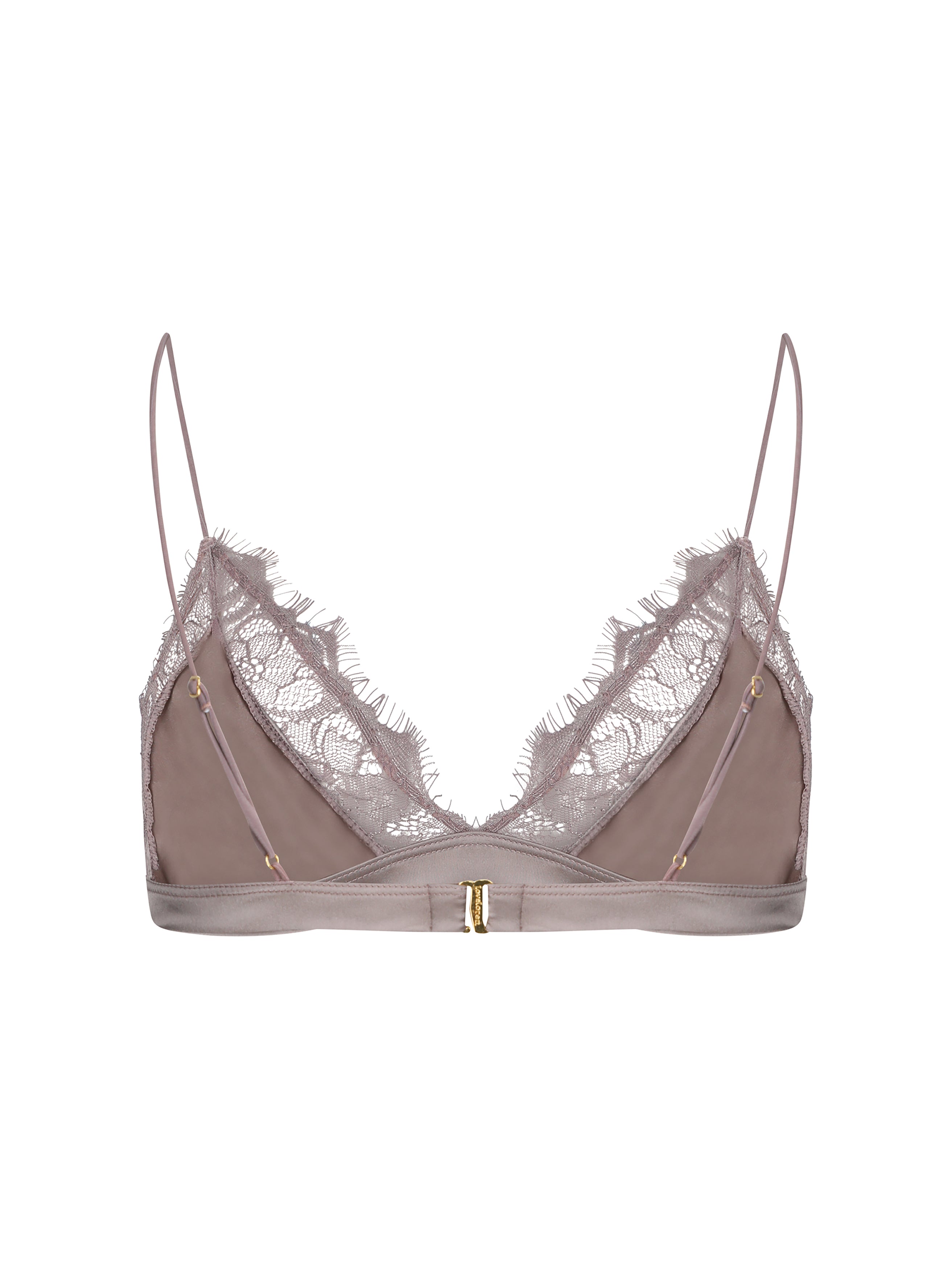 Latte Bralette With Lace Detailing