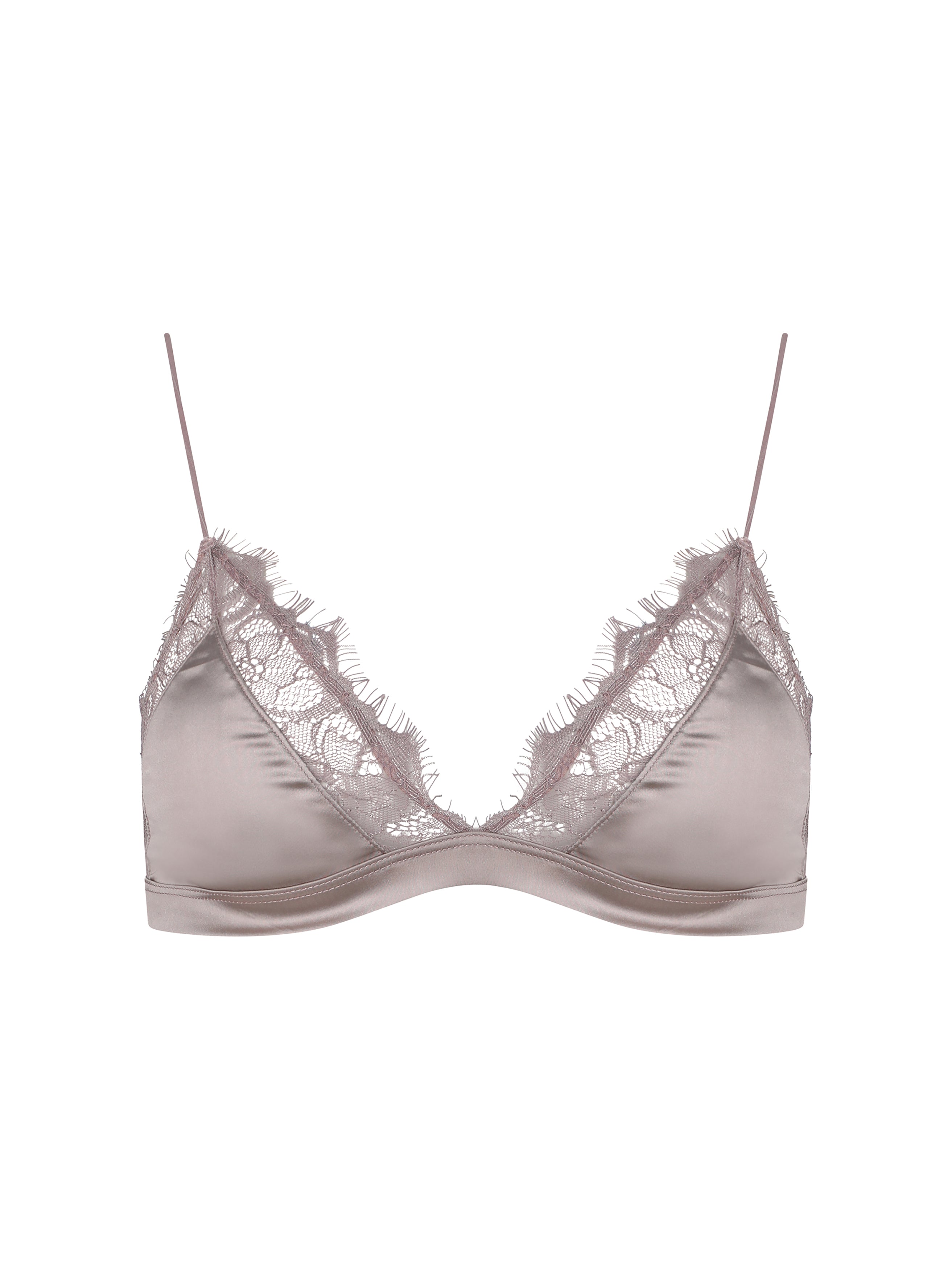 Latte Bralette With Lace Detailing