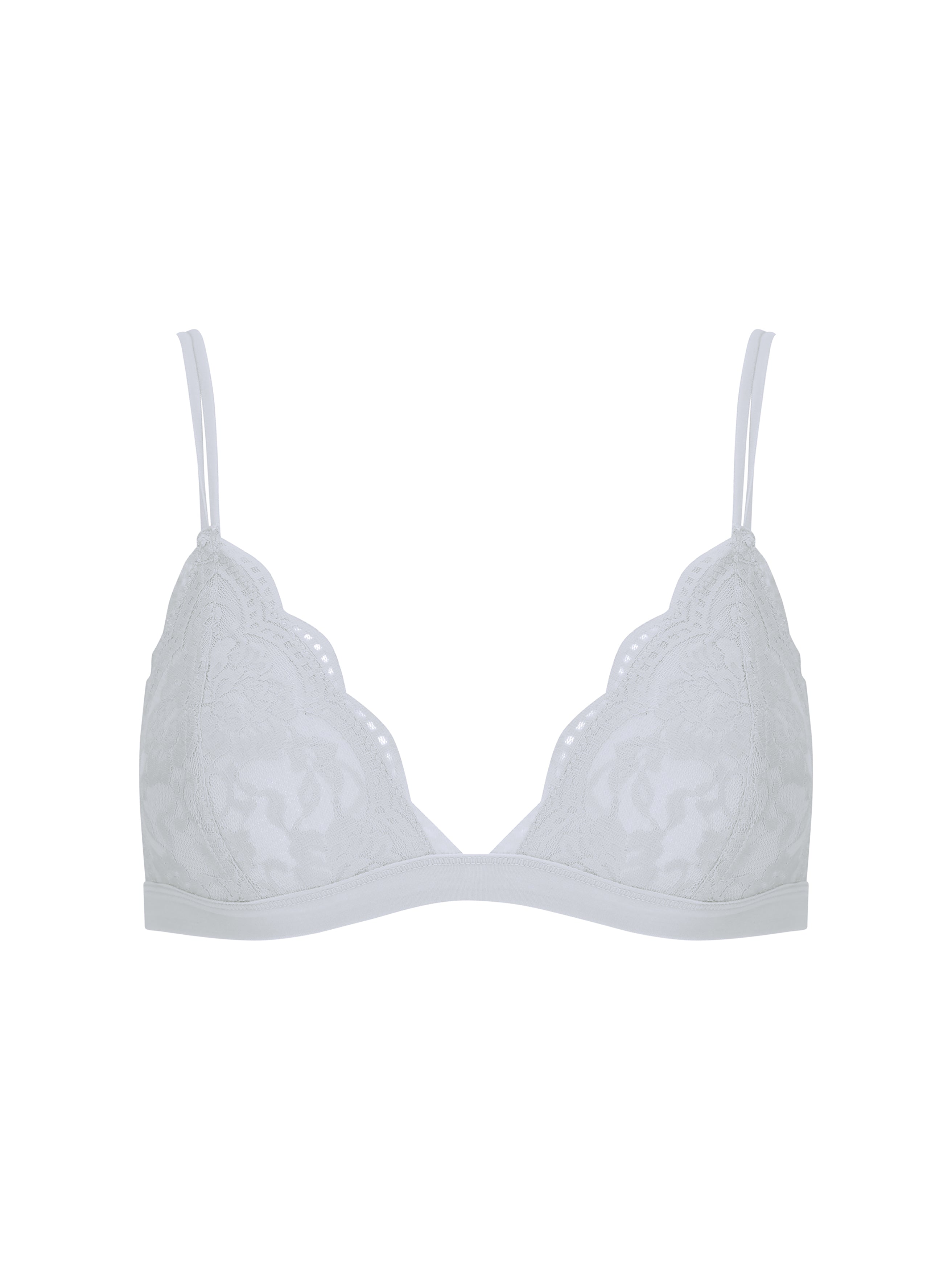white padded lace bralette
