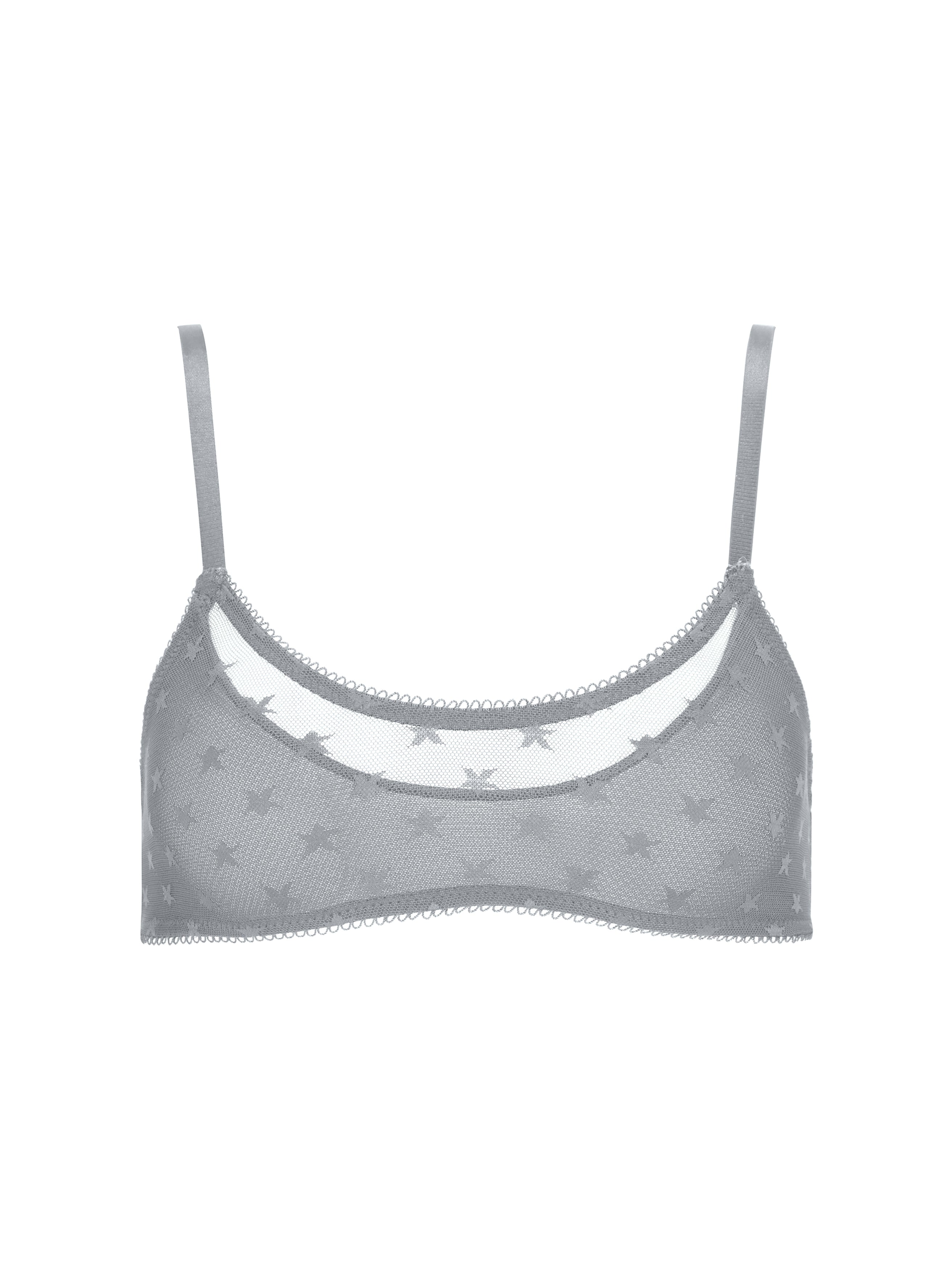 Gray Bralette With Lace Detailing
