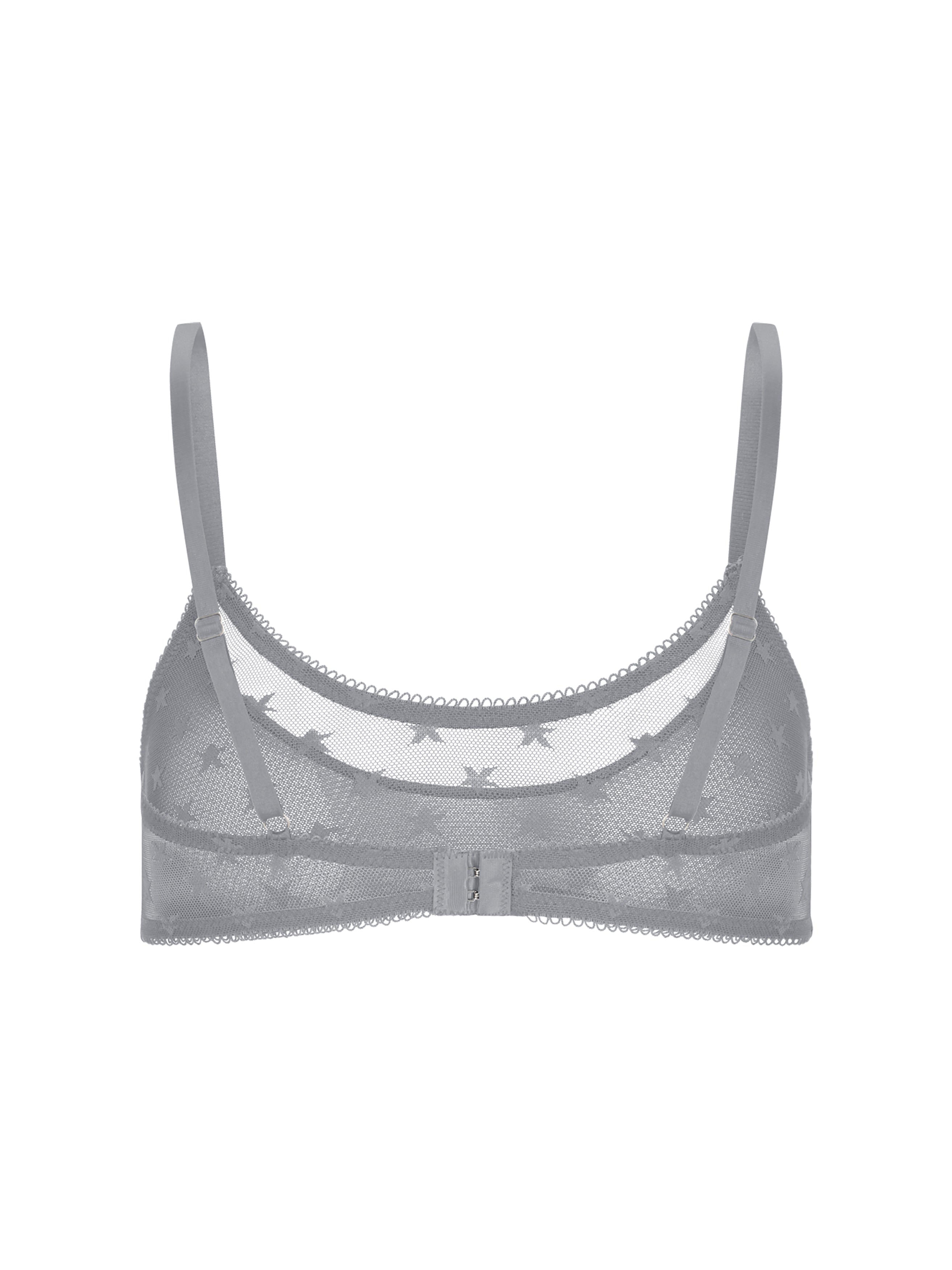Gray Bralette With Lace Detailing