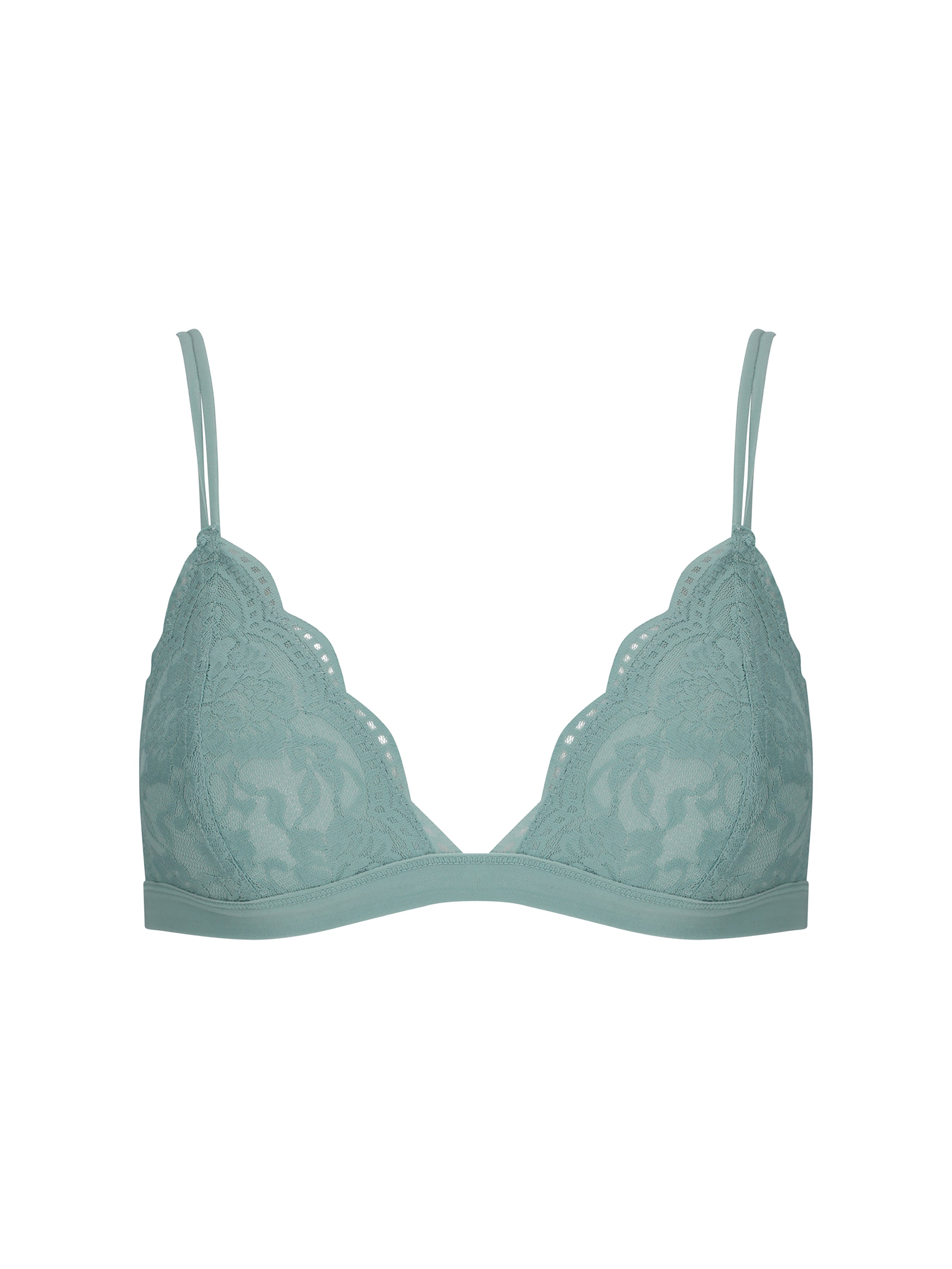 Green Tea Bralette With Lace Detailing