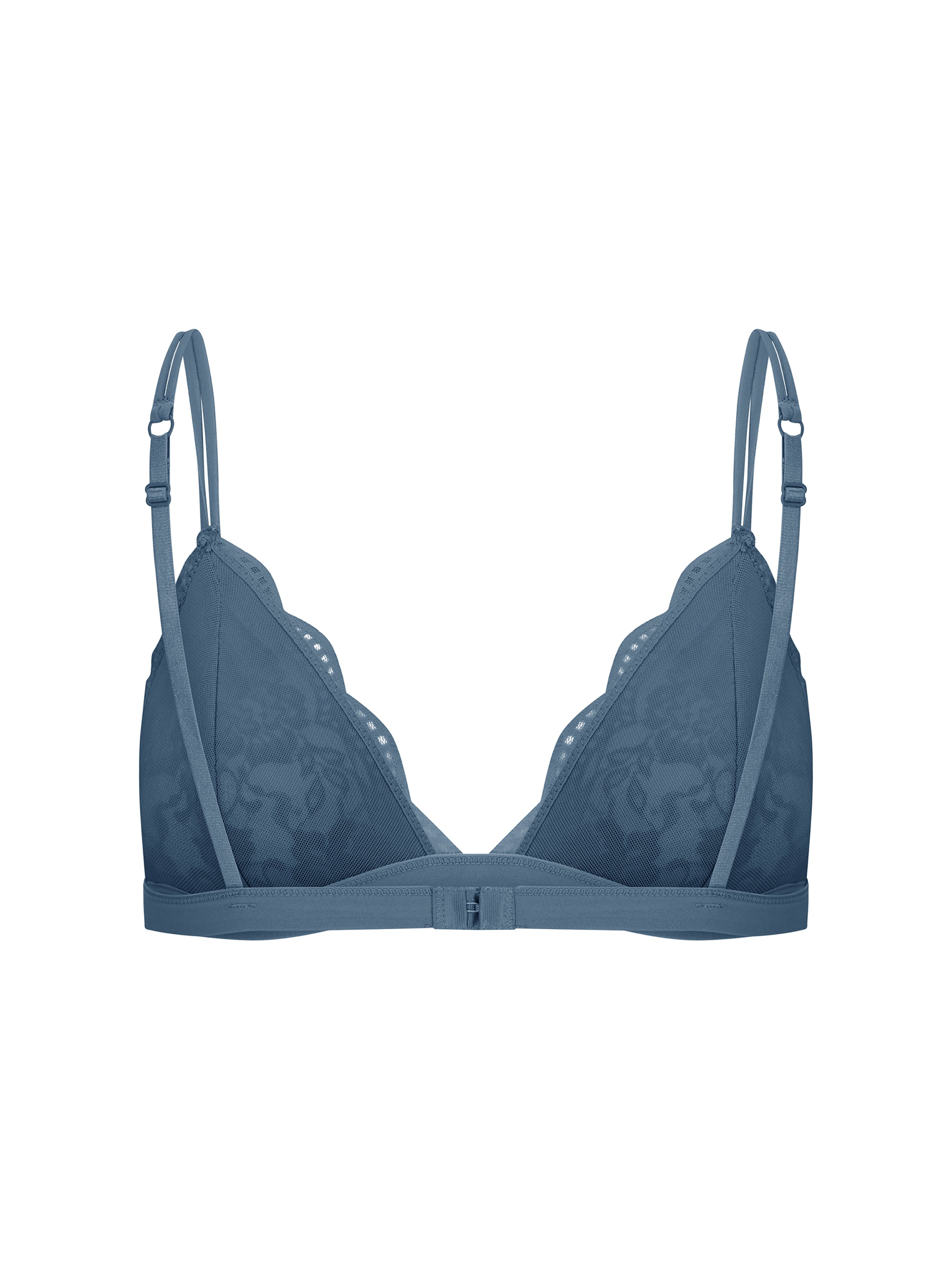 Antique Blue Bralette With Lace Detailing