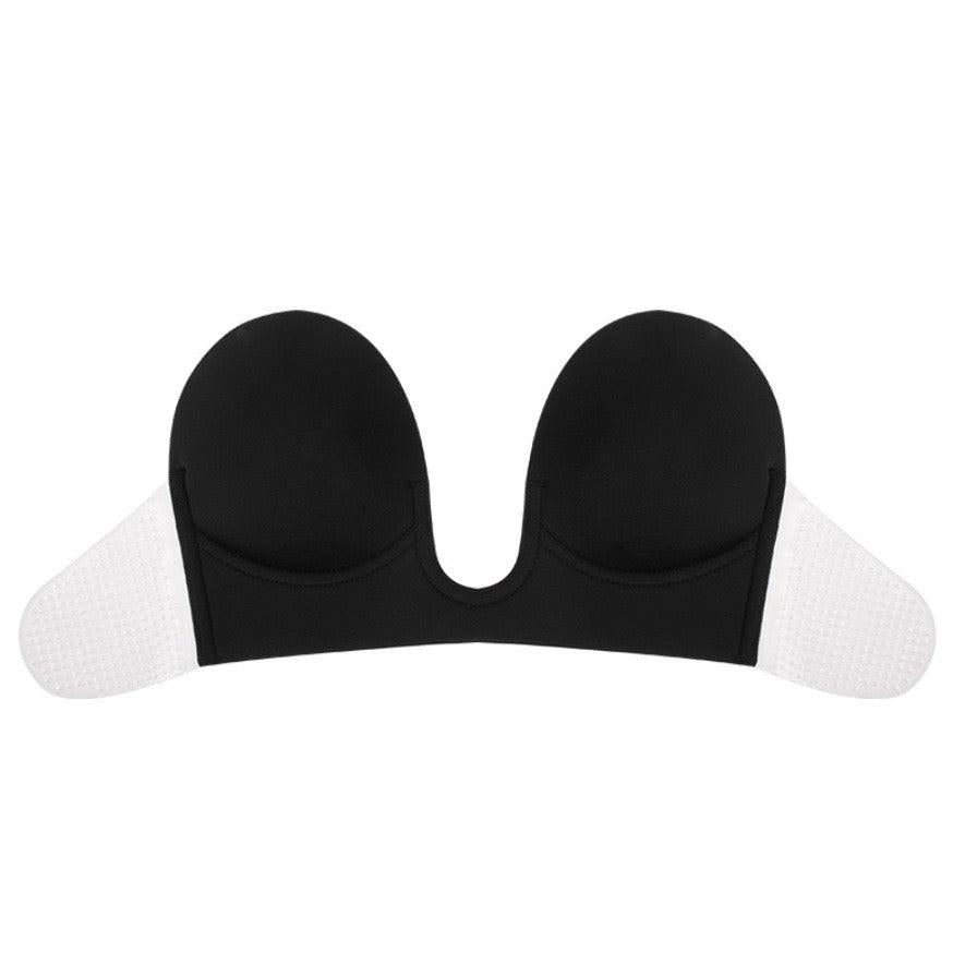 V Plunge Backless Strapless Bra - Black-