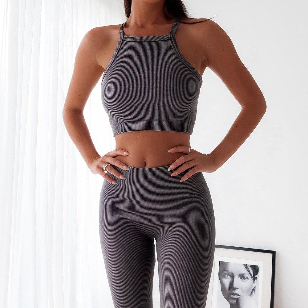 Seamless High Waist Leggings- Grey-High Waist Leggings